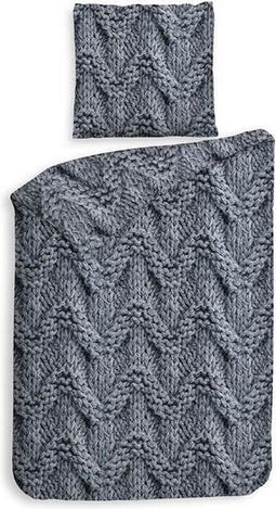 Heckett & Lane Murphy - Flanel - Dekbedovertrek - Eenpersoons - 140x200/220 cm - Dark Grey
