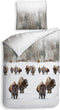 Heckett & Lane Obrien - Flanel - Dekbedovertrek - Eenpersoons - 140x200/220 cm - Natural