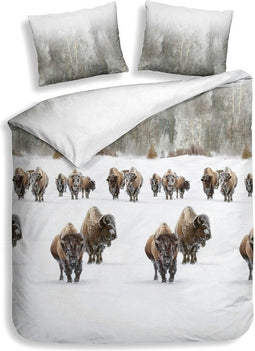 Heckett & Lane Obrien - Flanel - Dekbedovertrek - Litsjumeaux XL - 260x200/220 cm - Natural