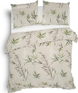 Heckett & Lane Sami Dekbedovertrek - Flanel - Lits-jumeaux - 240x200/220 cm - Natural Green