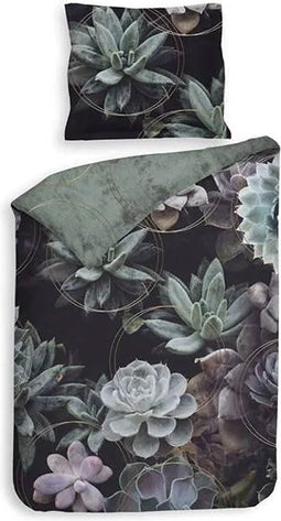 Heckett & Lane Scott Dekbedovertrek - Twill - Eenpersoons - 140x200/220 cm - Dark Green