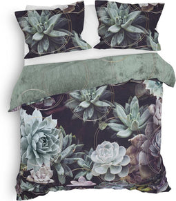 Heckett & Lane Scott Dekbedovertrek - Twill - Lits-jumeaux - 240x200/220 cm - Dark Green