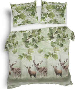 Heckett & Lane Tobias Dekbedovertrek - Flanel - Lits-jumeaux - 240x200/220 cm - Fern Green