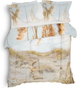 Heckett & Lane Ubon - Dekbedovertrek - Lits-jumeaux - 260x200/220 cm + 2 kussenslopen 60x70 cm - Cloud Sand