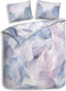 Heckettlane Acadia Dekbedovertrek - Eenpersoons - Kunstvezel - 140x200-220cm - Paars
