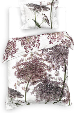 Heckettlane Adel Dekbedovertrek - Eenpersoons - Katoensatijn - 140x200-220cm - Off-White