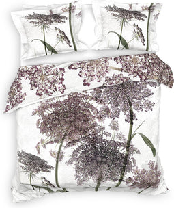 Heckettlane Adel Dekbedovertrek - Lits-jumeaux - Katoensatijn - 240x200-220cm - Off-White