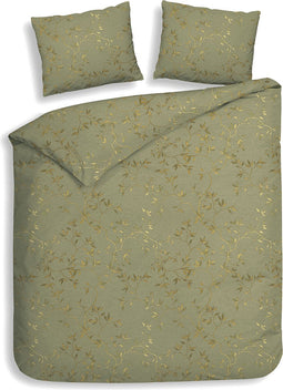 Heckettlane Adeline Dekbedovertrek - Tweepersoons - Flanel - 200x200-220cm - Groen
