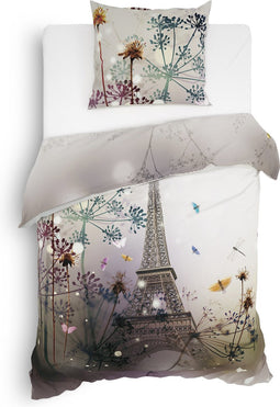 Heckettlane Aimy Dekbedovertrek - Eenpersoons - Katoensatijn - 140x200-220cm - Wit