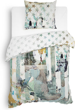 Heckettlane Andy Dekbedovertrek - Eenpersoons - Katoensatijn - 140x200-220cm - Multi