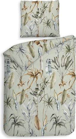 Heckettlane Areca Dekbedovertrek - Eenpersoons - Flanel - 140x200-220cm - Groen