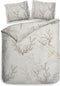 Heckettlane Axelia Dekbedovertrek - Lits-jumeaux - Katoensatijn - 260x200-220cm - Natural