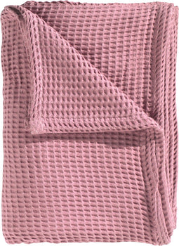 Heckettlane Bed Sprei Wafel - Bedsprei 1 persoons - Wafeldeken - 180x260 - Roze