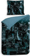 Heckettlane Brasco Dekbedovertrek - Lits-jumeaux - Katoensatijn - 260x200-220cm - Blauw