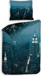 Heckettlane Brasco Dekbedovertrek - Lits-jumeaux - Katoensatijn - 260x200-220cm - Blauw