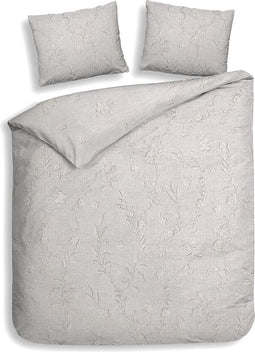 Heckettlane Broidy Dekbedovertrek - Tweepersoons - Katoen - 200x200-220cm - Grijs