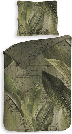 Heckettlane Bruna Dekbedovertrek - Eenpersoons - Katoen - 140x200-220cm - Groen