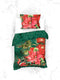 Heckettlane Castor Dekbedovertrek - Eenpersoons - Katoensatijn - 140x200-220cm - Groen