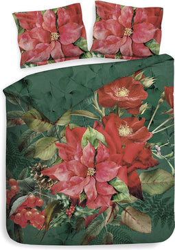Heckettlane Castor Dekbedovertrek - Lits-jumeaux - Katoensatijn - 240x200-220cm - Groen