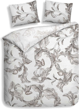 Heckettlane Clarabella Dekbedovertrek - Lits-jumeaux - Bamboe - 260x200-220cm - Wit