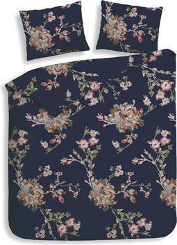 Heckettlane Daisy Dekbedovertrek - 100% Katoen-Flanel - 260x220 - Blauw