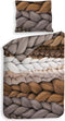 Heckettlane Daley Dekbedovertrek - Lits-jumeaux - Katoen - 260x200-220cm - Taupe