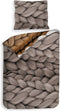 Heckettlane Daley Dekbedovertrek - Lits-jumeaux - Katoen - 260x200-220cm - Taupe