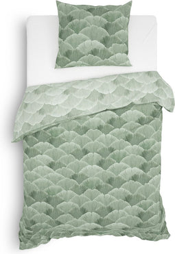 Heckettlane Danilo Dekbedovertrek - Eenpersoons - Katoensatijn - 140x200-220cm - Groen