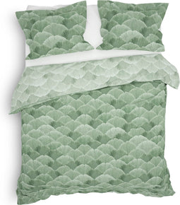 Heckettlane Danilo Dekbedovertrek - Lits-jumeaux - Katoensatijn - 260x200-220cm - Groen