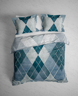 Heckettlane Danny Dekbedovertrek - Lits-jumeaux - Katoen - 240x200-220cm - Blauw