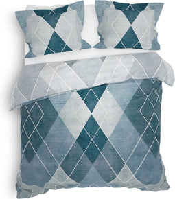 Heckettlane Danny Dekbedovertrek - Lits-jumeaux - Katoen - 260x200-220cm - Blauw