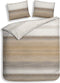 Heckettlane Dekbedovertrek Abbe - Bedlinnen met Abstract print - 260x220 - Natural - Dekbedhoes van 100% Katoen-Flanel