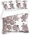 Heckettlane Dekbedovertrek Adel - Bedlinnen met Bloemen print - 200x220 - Off-White - Dekbedhoes van 100% Katoen-Satijn
