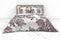 Heckettlane Dekbedovertrek Adel - Bedlinnen met Bloemen print - 200x220 - Off-White - Dekbedhoes van 100% Katoen-Satijn