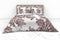 Heckettlane Dekbedovertrek Adel - Bedlinnen met Bloemen print - 200x220 - Off-White - Dekbedhoes van 100% Katoen-Satijn