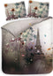 Heckettlane Dekbedovertrek Aimy - Bedlinnen met Bloemen print - 200x220 - Wit - Dekbedhoes van 100% Katoen-Satijn
