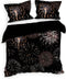 Heckettlane Dekbedovertrek Amira - Bedlinnen met Stad print - 140x220 - Zwart - Dekbedhoes van 100% Katoen-Twill