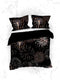 Heckettlane Dekbedovertrek Amira - Bedlinnen met Stad print - 200x220 - Zwart - Dekbedhoes van 100% Katoen-Twill
