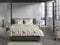 Heckettlane Dekbedovertrek Areca - Bedlinnen met Bladeren print - 260x220 - Groen - Dekbedhoes van 100% Katoen-Flanel