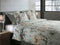 Heckettlane Dekbedovertrek Areca - Bedlinnen met Bladeren print - 260x220 - Groen - Dekbedhoes van 100% Katoen-Flanel