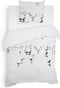 Heckettlane Dekbedovertrek Attis - Bedlinnen met Zee print - 140x220 - Natural - Dekbedhoes van 100% Katoen-Satijn