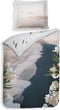 Heckettlane Dekbedovertrek Attis - Bedlinnen met Zee print - 140x220 - Natural - Dekbedhoes van 100% Katoen-Satijn
