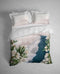 Heckettlane Dekbedovertrek Attis - Bedlinnen met Zee print - 200x220 - Natural - Dekbedhoes van 100% Katoen-Satijn