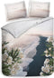 Heckettlane Dekbedovertrek Attis - Bedlinnen met Zee print - 240x220 - Natural - Dekbedhoes van 100% Katoen-Satijn