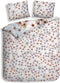 Heckettlane Dekbedovertrek Bamhi - Bedlinnen met Bloemen print - 140x220 - Wit - Dekbedhoes van Bamboe & Satijn
