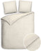 Heckettlane Dekbedovertrek Banda - Bedlinnen met Strepen - 140x220 - Off-White - Dekbedhoes van 100% Katoen-Satijn
