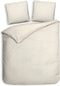 Heckettlane Dekbedovertrek Banda - Bedlinnen met Strepen - 140x220 - Off-White - Dekbedhoes van 100% Katoen-Satijn