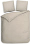 Heckettlane Dekbedovertrek Banda - Bedlinnen met Strepen - 140x220 - Natural - Dekbedhoes van 100% Katoen-Satijn