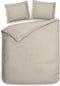 Heckettlane Dekbedovertrek Banda - Bedlinnen met Strepen - 140x220 - Natural - Dekbedhoes van 100% Katoen-Satijn