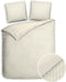 Heckettlane Dekbedovertrek Banda - Bedlinnen met Strepen - 240x220 - Off-White - Dekbedhoes van 100% Katoen-Satijn